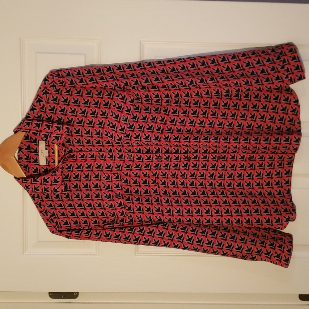 LOFT Silky Roll Tab Sleeve Shirts